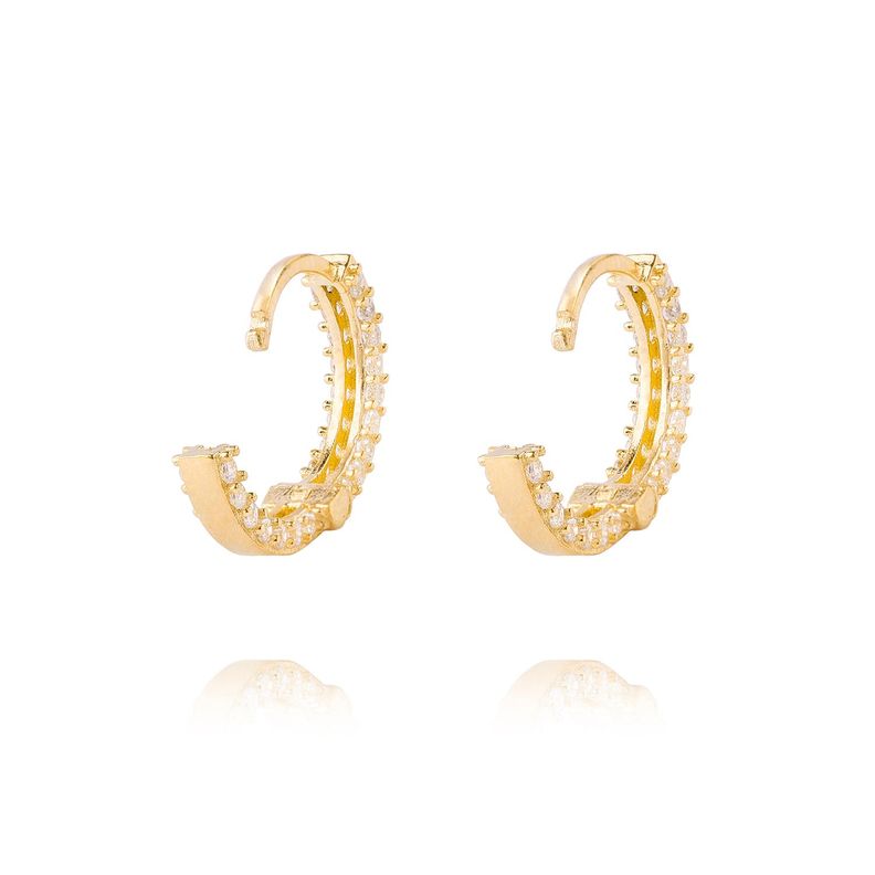 Aros de Oro 18kt Argollas Circon de 8,0mm-2