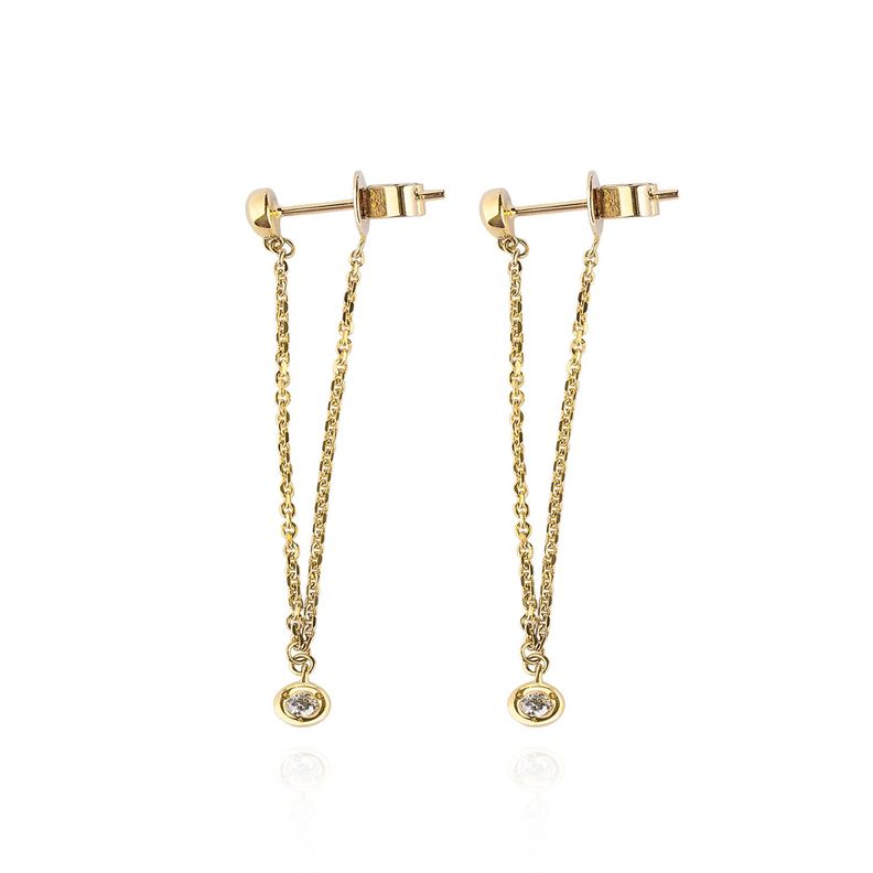 Aros de Oro 18kt con Diamantes Cadena 6pts  total SI/H-0