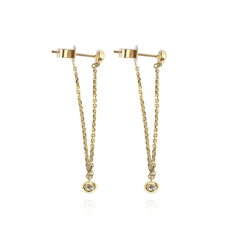 Aros de Oro 18kt con Diamantes Cadena 6pts  total SI/H-2