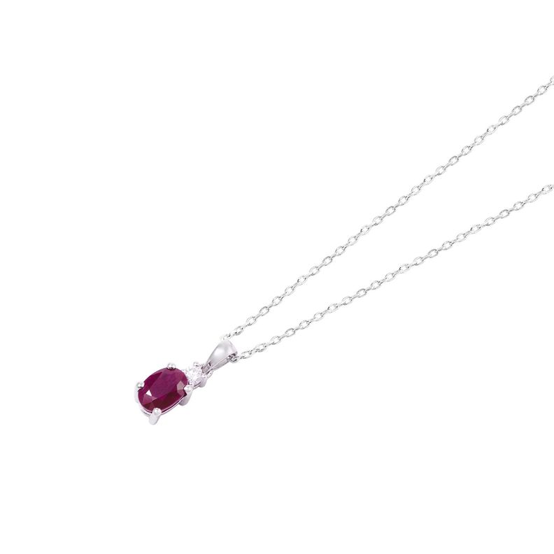 Cadena de Oro 18 kt Rubí con 8 puntos de diamante-0