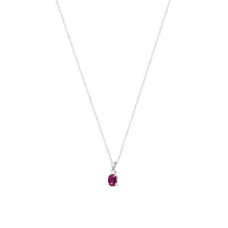 Cadena de Oro 18 kt Rubí con 8 puntos de diamante-2