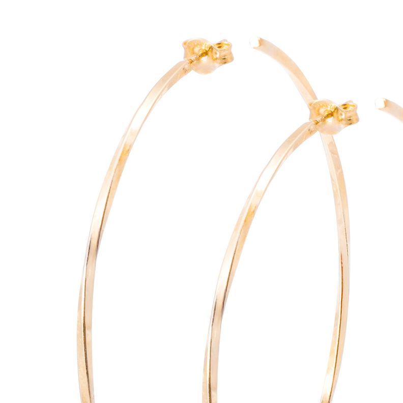 Aros de Plata Esterlina 925 Argollas Espiral Grandes Revestido en Oro 18kt-1