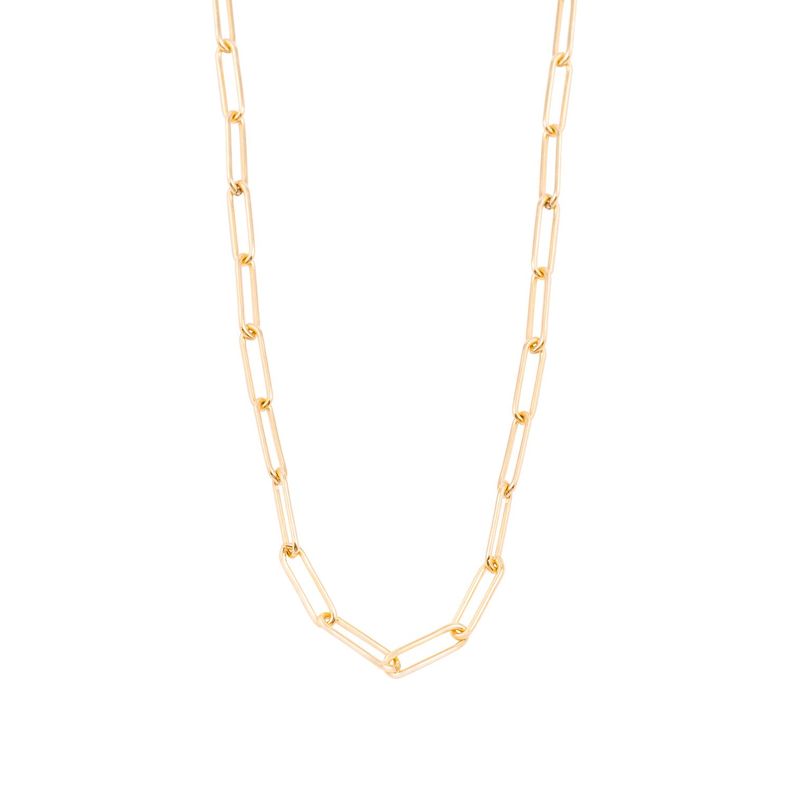 Collar de Plata Esterlina 925 Eslabones Bañado en Oro 14kt-0