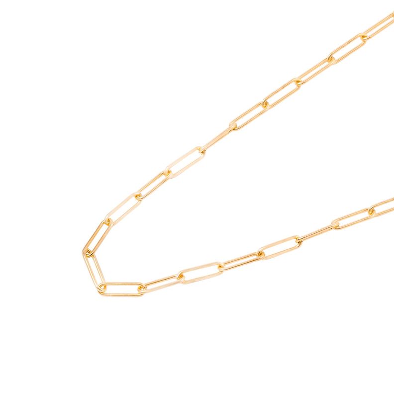 Collar de Plata Esterlina 925 Eslabones Bañado en Oro 14kt-1