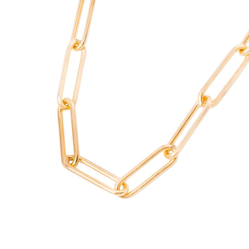 Collar de Plata Esterlina 925 Eslabones Bañado en Oro 14kt-2