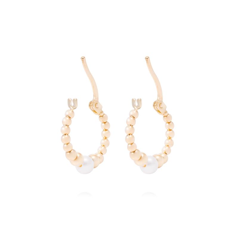 Aros de Oro de 18kt Argollas y perlas-2