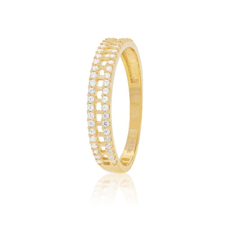 Anillo Compromiso de Oro 18Kt Centro Calado Circonita-0