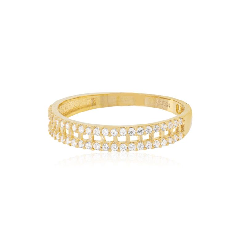 Anillo Compromiso de Oro 18Kt Centro Calado Circonita-2