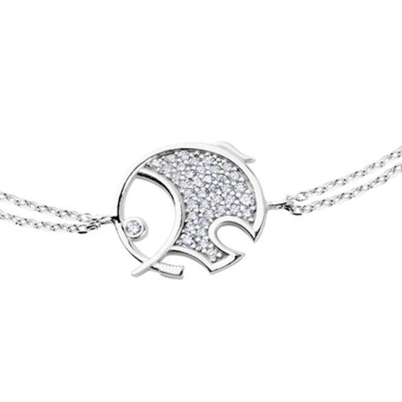 Pulsera de Plata Esterlina 925 Elefante Redondo Circonita-2