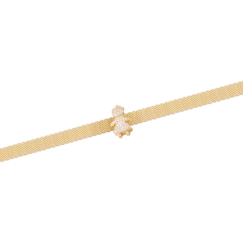 Dije de Plata broche Niña con Circonita Revestido en Oro 18kt-2