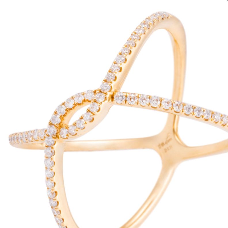 Anillo Compromiso de Oro de 18kt Nudo 31 puntos de diamante-1