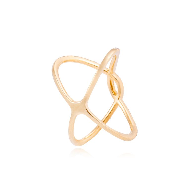 Anillo Compromiso de Oro de 18kt Nudo 31 puntos de diamante-2