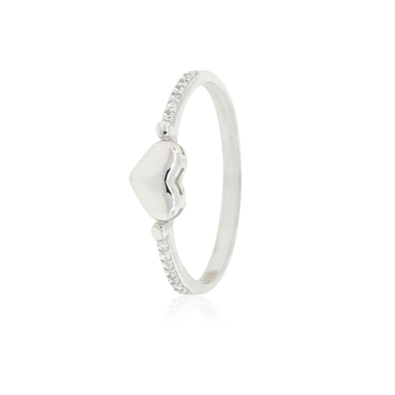 Anillo de Plata Esterlina 925 Corazón Liso-0