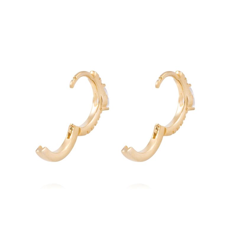 Aros de Plata Esterlina 925 Argollas gota Bañado en Oro 14kt-2