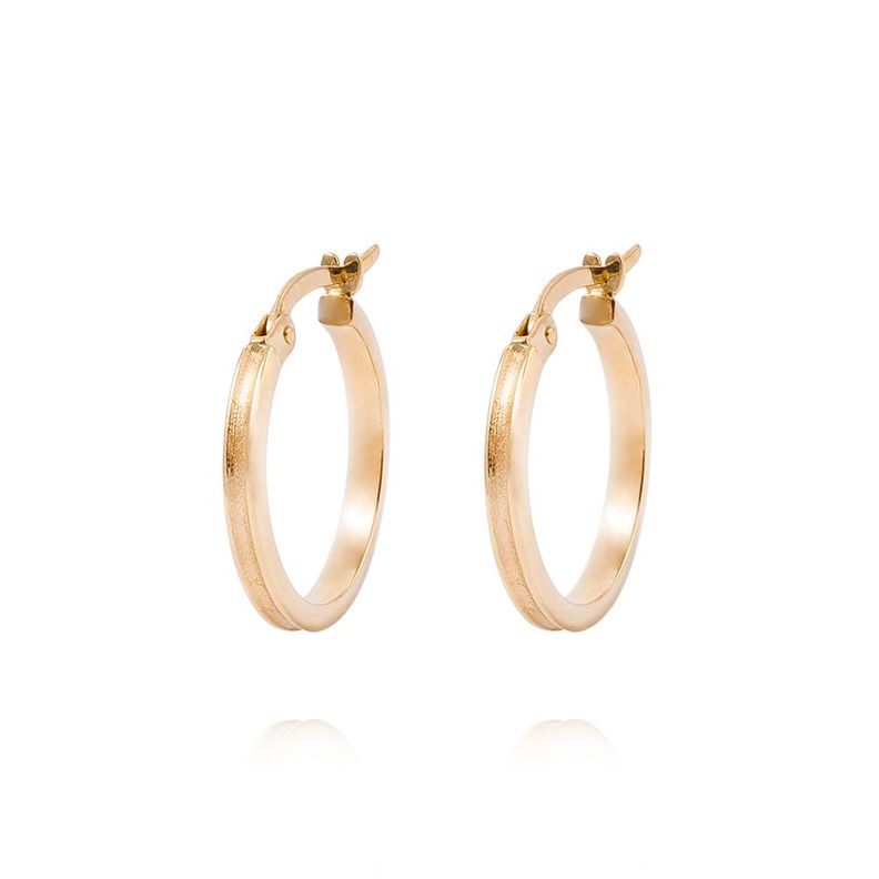 Aros de Oro 18kt Argolla Biseladas-0
