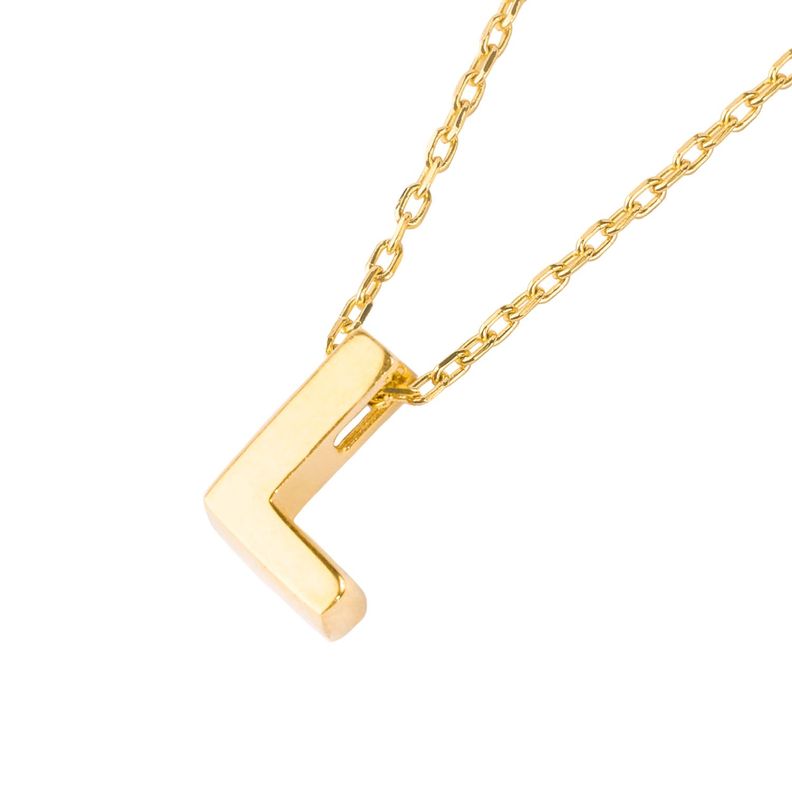 Collar de Oro 18kt Letra L-0