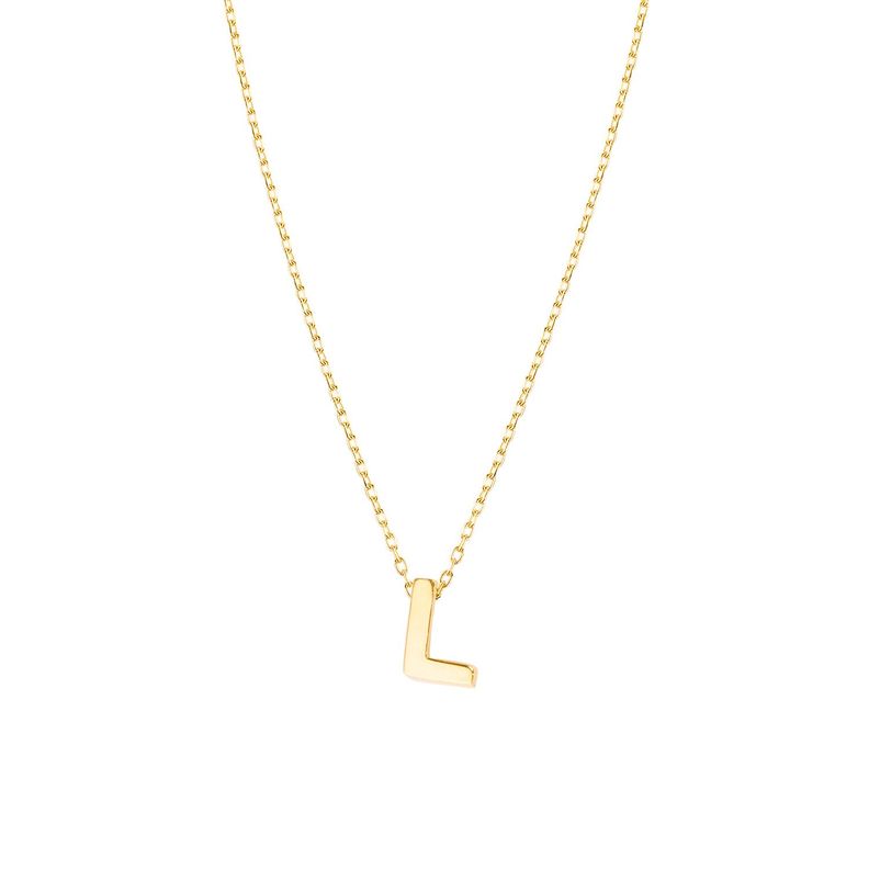 Collar de Oro 18kt Letra L-1