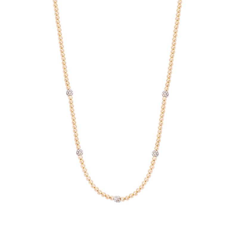 Collar de Plata Esterlina 925 White Sparkle Bañado en Oro 14kt-0