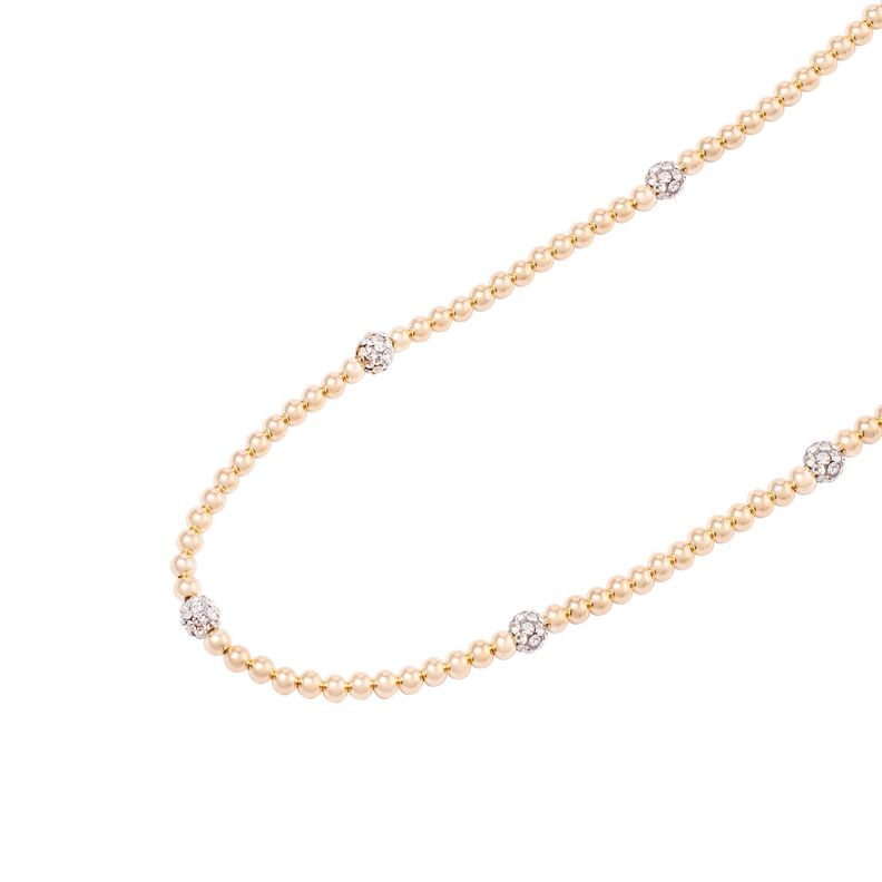 Collar de Plata Esterlina 925 White Sparkle Bañado en Oro 14kt-1