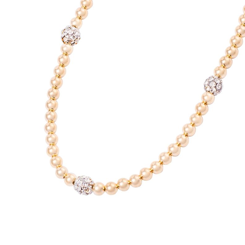 Collar de Plata Esterlina 925 White Sparkle Bañado en Oro 14kt-2