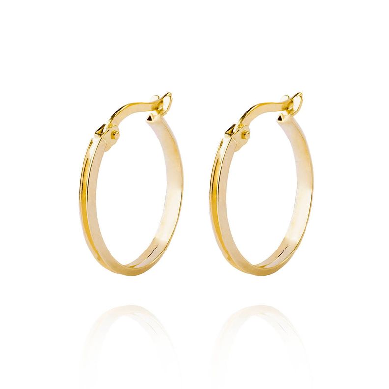 Aros de Oro 18kt Argollas de Bitono Biselada-2