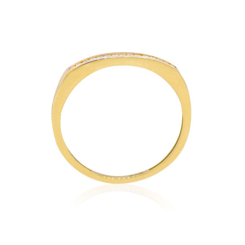 Anillo Compromiso de Oro 18Kt Riel Circonita Simple-0