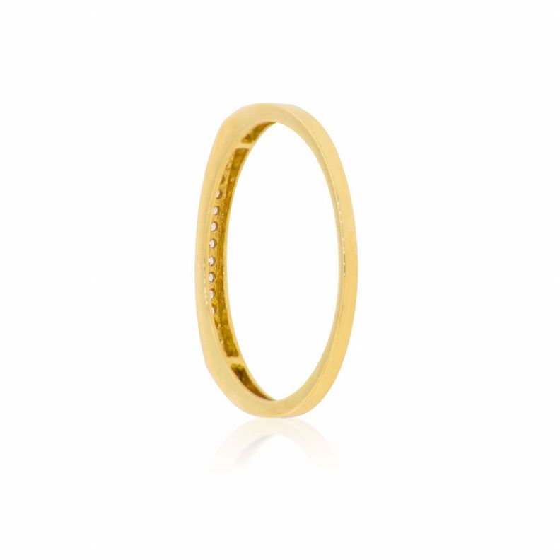 Anillo Compromiso de Oro 18Kt Riel Circonita Simple-1