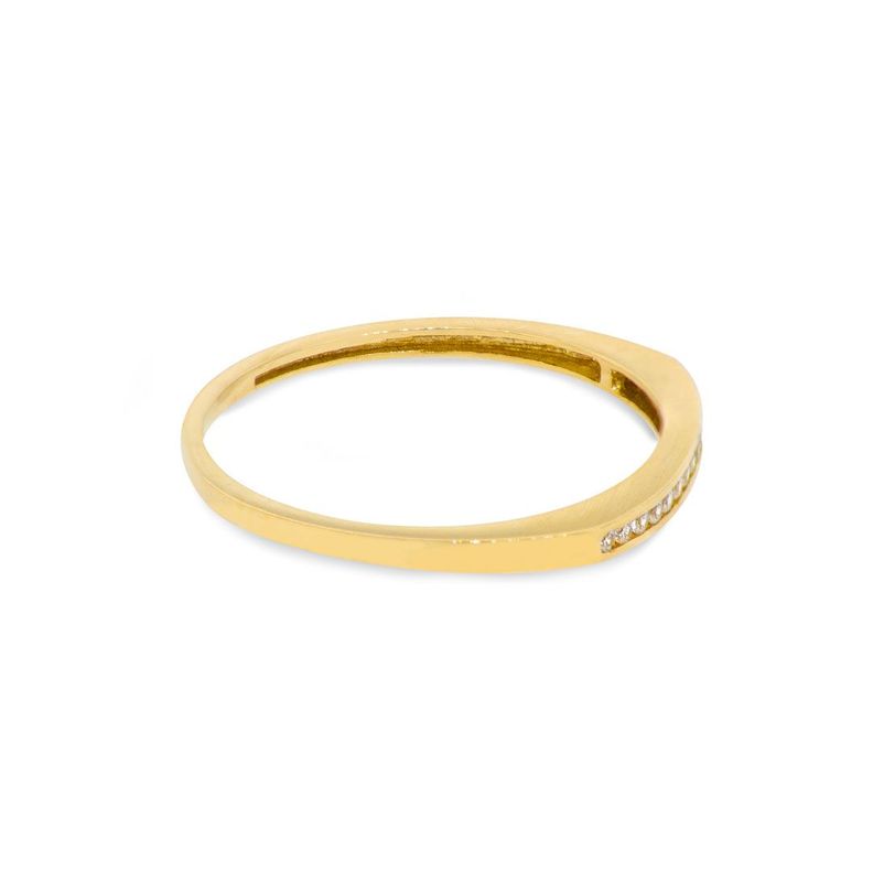 Anillo Compromiso de Oro 18Kt Riel Circonita Simple-2