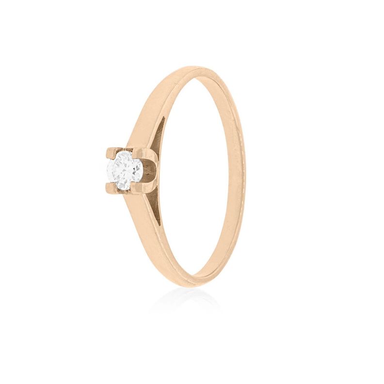 Anillo Compromiso Oro Rosado 18kt  Nápoles 1x12ptos Diamante-0