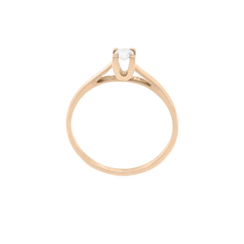 Anillo Compromiso Oro Rosado 18kt  Nápoles 1x12ptos Diamante-1
