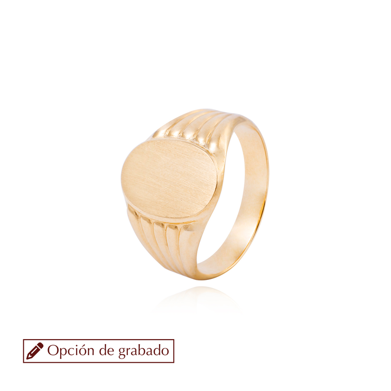 Anillo de Oro 18kt Sello Ovalado-0