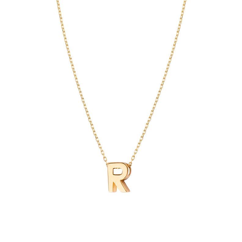 Collar de Oro 18kt Letra R-0