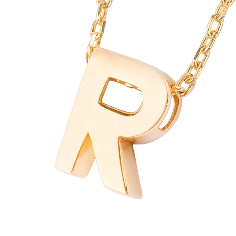 Collar de Oro 18kt Letra R-2