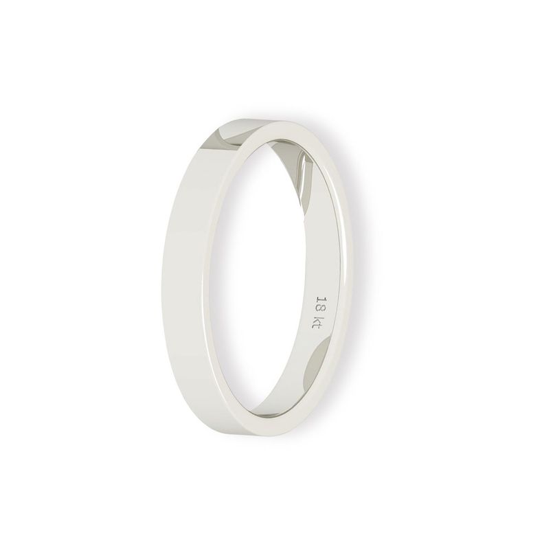 Argolla Matrimonio de Oro Blanco 18kt Tubo Ferrada de 3,5mm-0