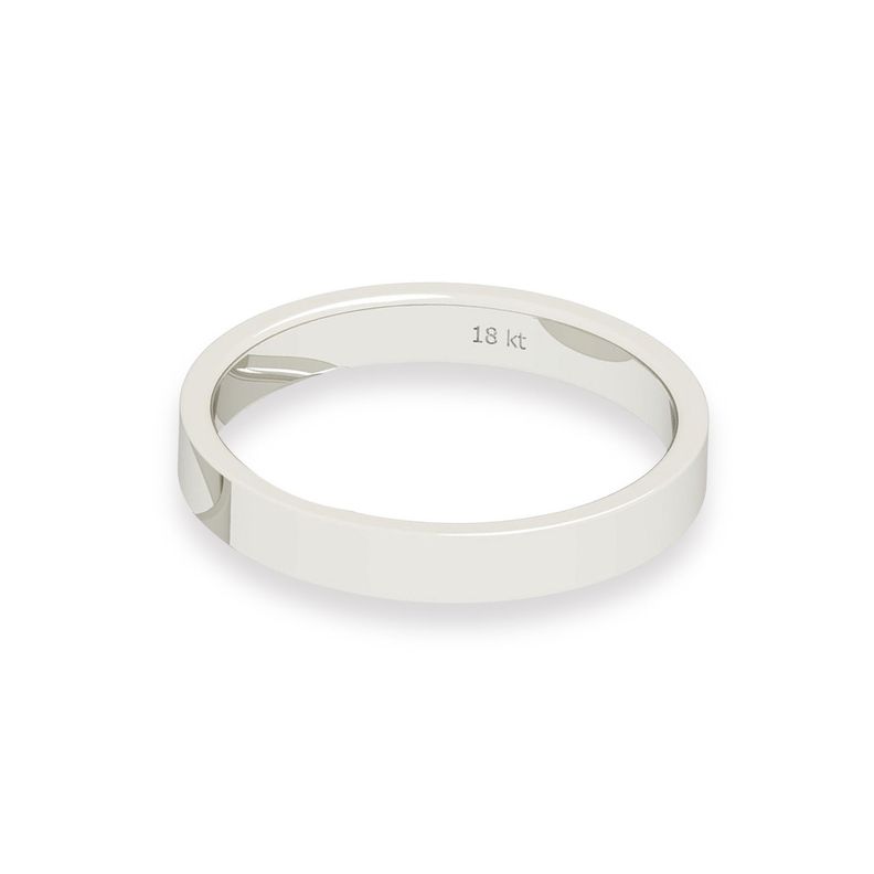 Argolla Matrimonio de Oro Blanco 18kt Tubo Ferrada de 3,5mm-1