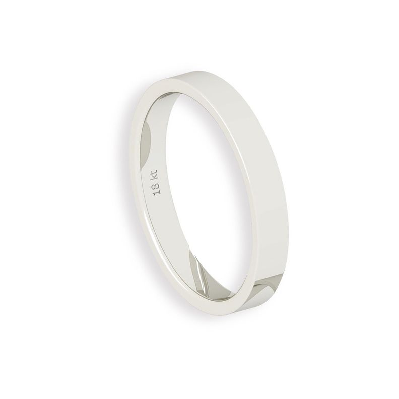 Argolla Matrimonio de Oro Blanco 18kt Tubo Ferrada de 3,5mm-2