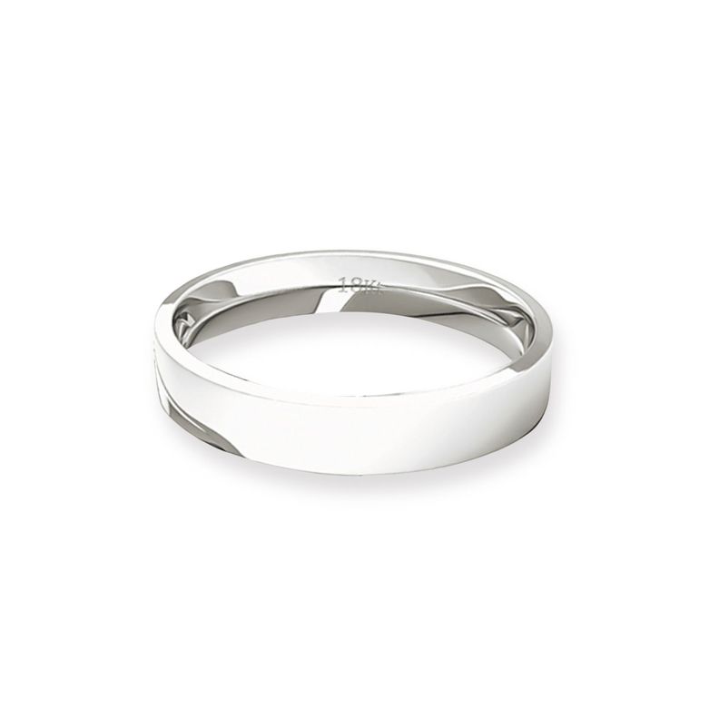 Argolla Matrimonio de Oro Blanco Tubo ErgoFit Portus de 3,5mm-1