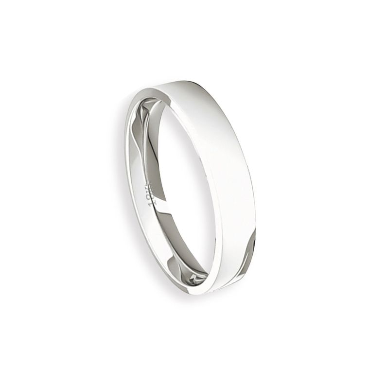 Argolla Matrimonio de Oro Blanco Tubo ErgoFit Portus de 3,5mm-2