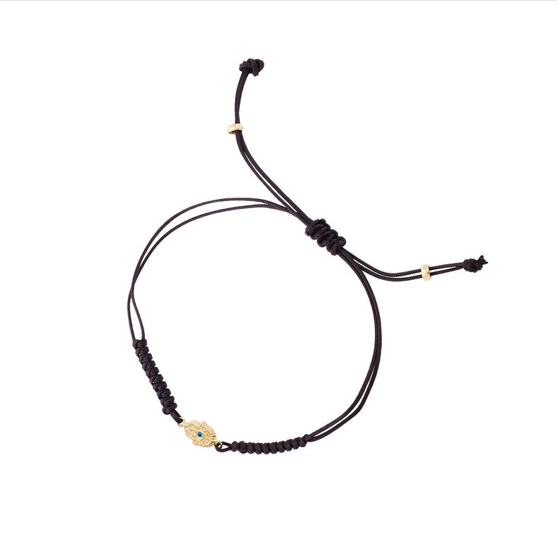 Pulsera de Oro 9kt Mano de Fatima Ajustable-0