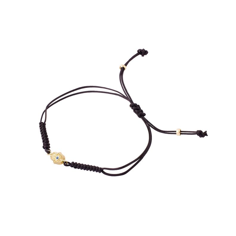 Pulsera de Oro 9kt Mano de Fatima Ajustable-1