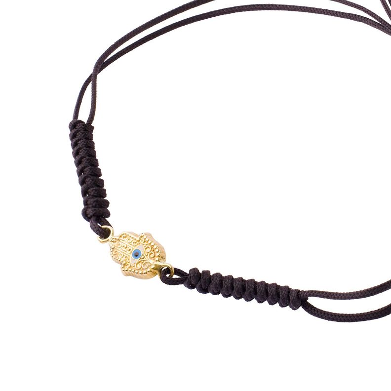 Pulsera de Oro 9kt Mano de Fatima Ajustable-2
