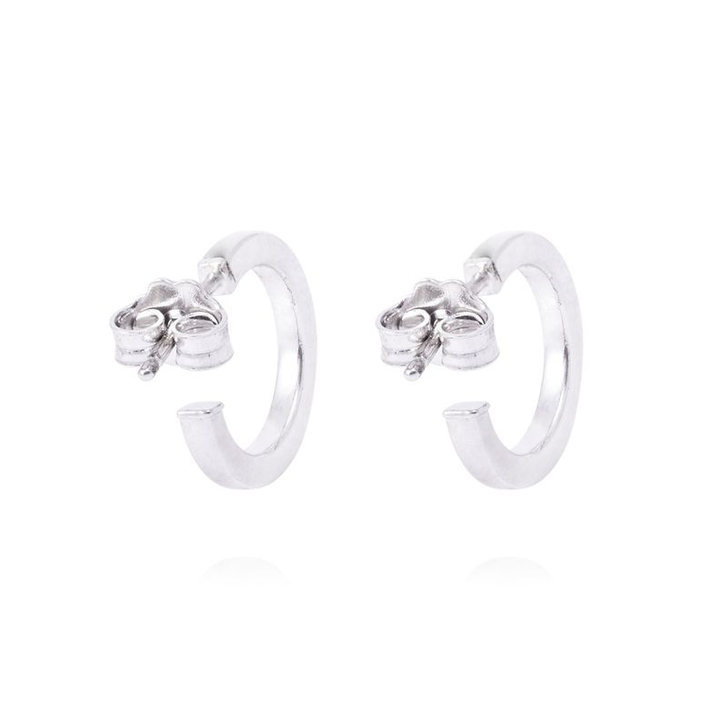Aros de Plata Esterlina 925 Argollas Tubo Planas-2