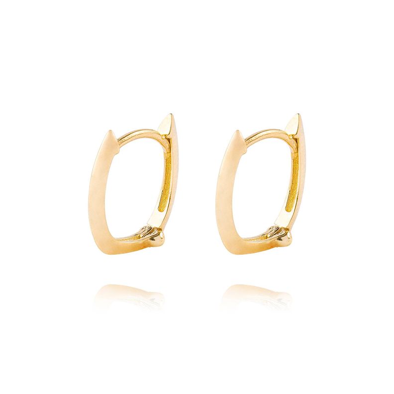 Aros de Oro 18kt Argollas Exagonal Lisas-0