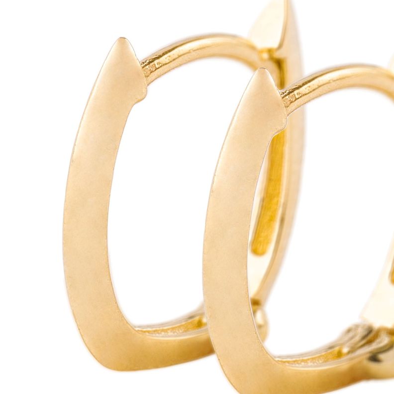 Aros de Oro 18kt Argollas Exagonal Lisas-1