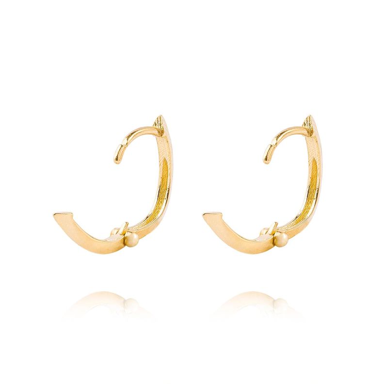 Aros de Oro 18kt Argollas Exagonal Lisas-2