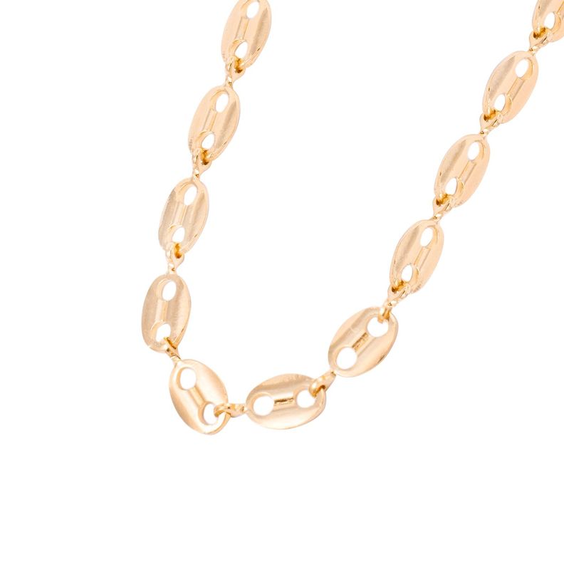 Collar de Plata Esterlina 925 Botón Bañado en Oro 14kt-2