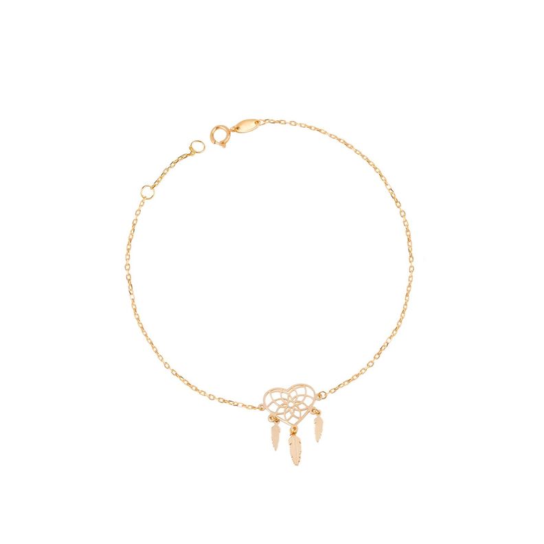 Pulsera de Oro 18kt Atrapasueño Corazón-0