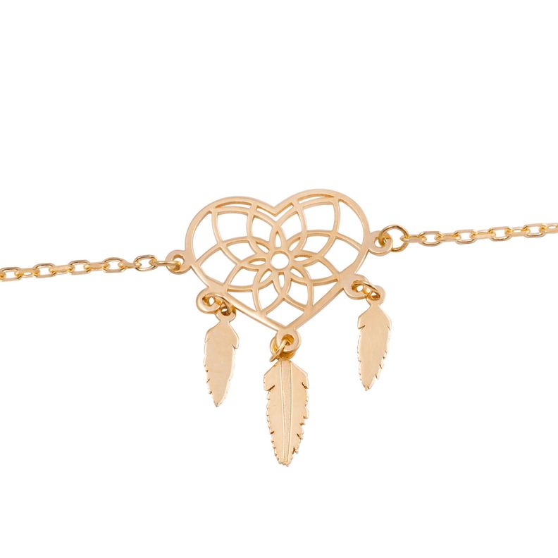 Pulsera de Oro 18kt Atrapasueño Corazón-2