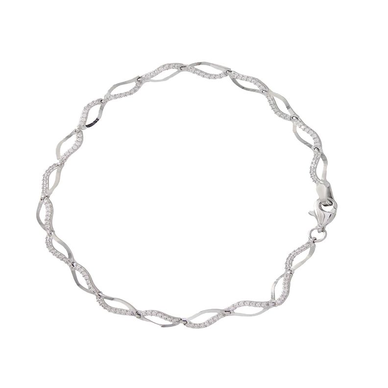 Pulsera de Oro 18kt Ondas Circon-0