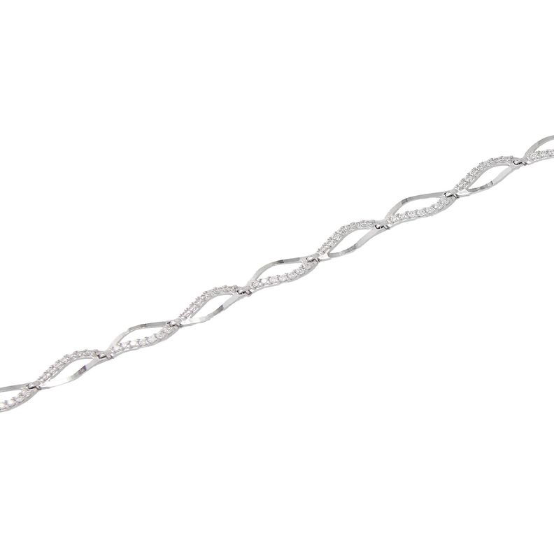 Pulsera de Oro 18kt Ondas Circon-1